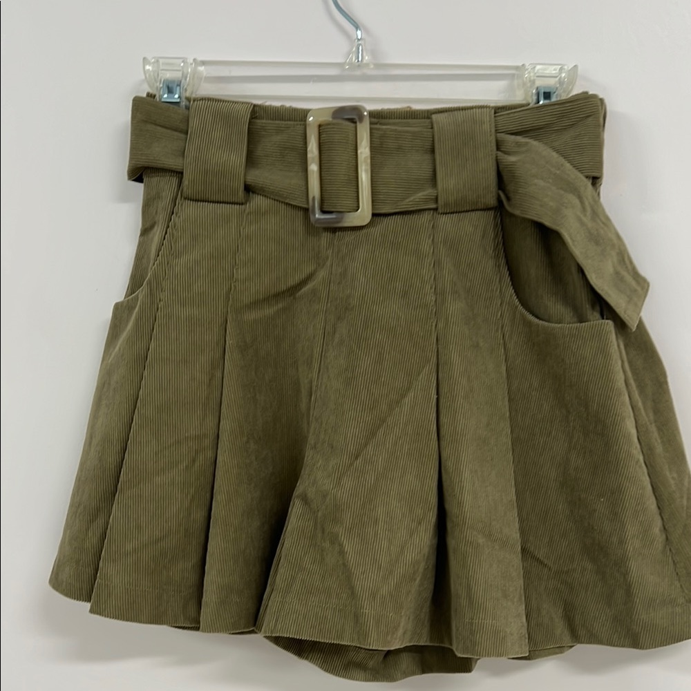Easel Tan Pleated Corduroy Shorts